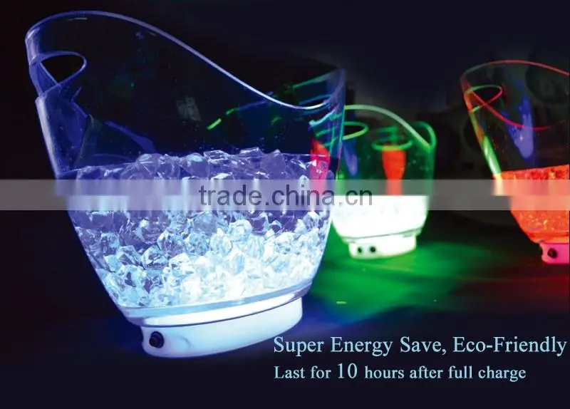 colorful flashing acrylic led ice bucket