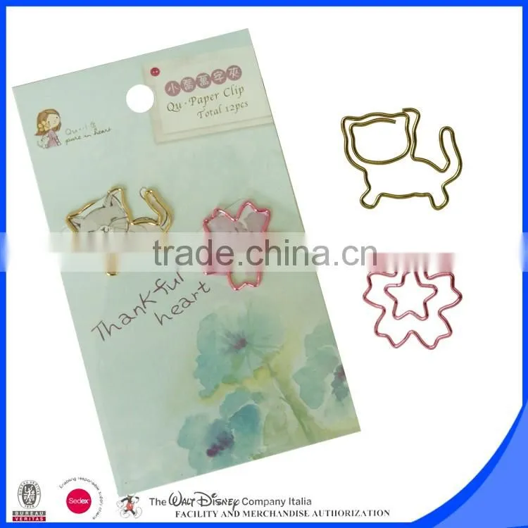 Steel metal paper clip animal shape