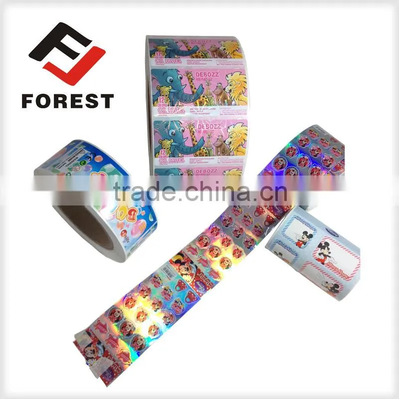 Supply custom adhesive cartoon sticker as kids sticker,labels for different shape of cartoons