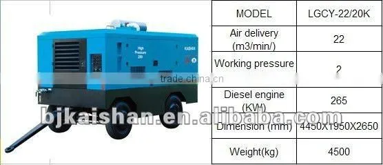 LGCY-21/20 Diesel Driven Portable Screw Air Compessor with drill rig