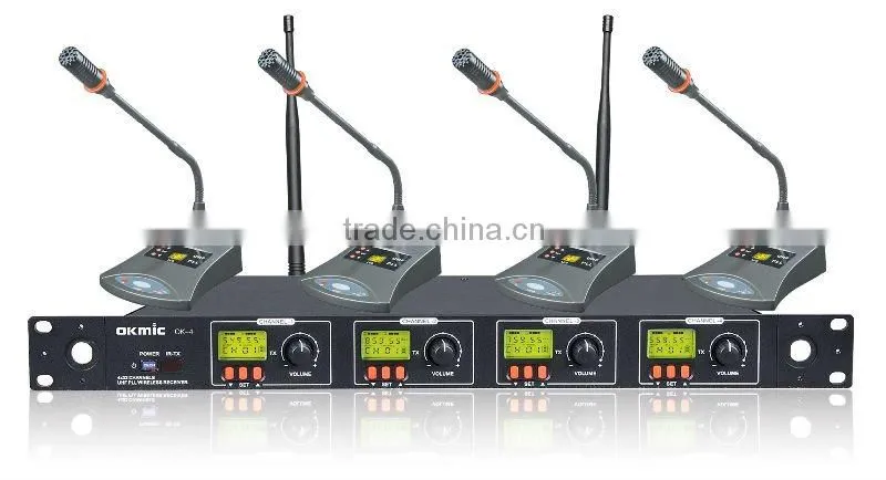 OK-4 Four Channels Wireless Microphone China Supplier for Microphone Gooseneck