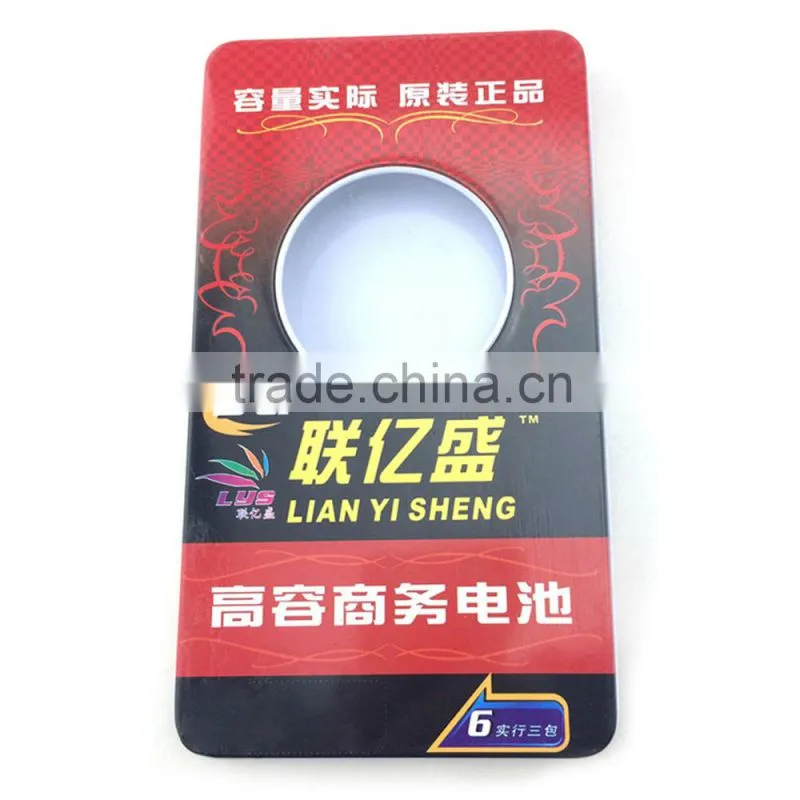 battery tin cans with PVC window