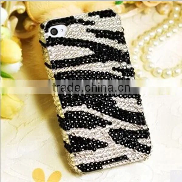 Hand Made Good Diamond Zebra Case for iPhone 5 5s 4G Case