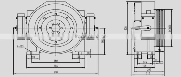 Elevator Gearless Traction Machine MCK300, Lift Motor