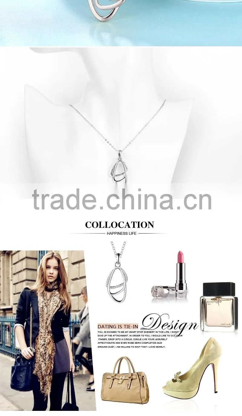 metal necklace vola shape specail design 18k white gold plated necklace