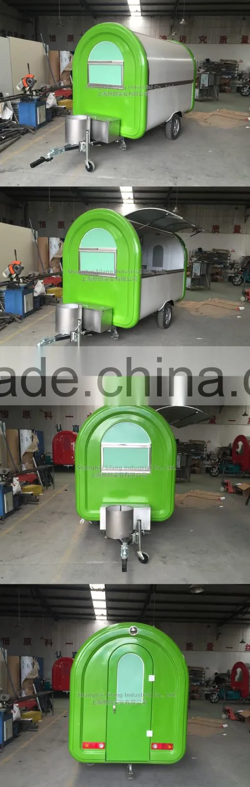 green Fast Food Cart For Sales,Food Van/Street Food Vending Cart For Sales, in line with European standards, Australia standard