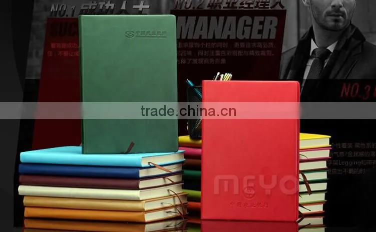 Colorful brand new notebook leather with ballpoint pen business gift set