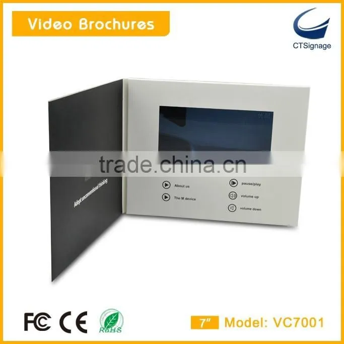 2.4''/3.5"/4.3'/5"/7'/10'' lcd video brochure card ,greeting card