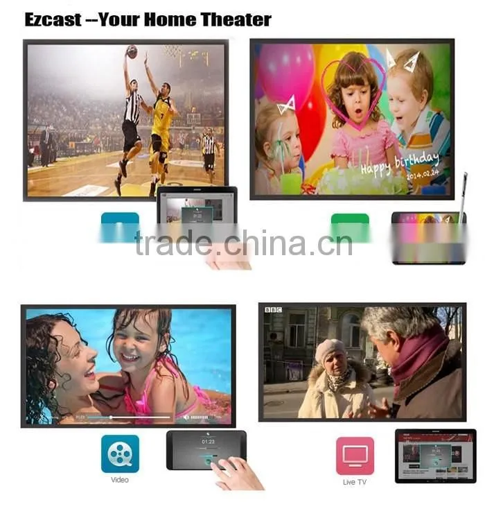 Vensmile Factory Price V52A EZcast TV Dongle External Antenna Android USB Wifi Dongle Support Miracast DLNA