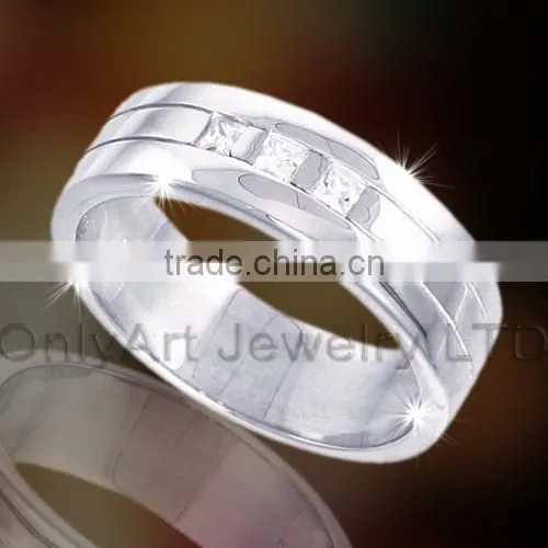 AAA CZ white gold rings micro pave setting rings gold rings