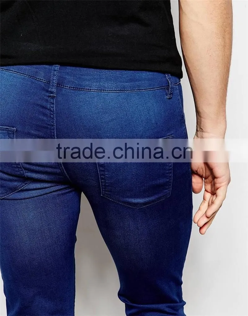men denim jean 2016 ripped skinny color fade proof men jean OEM service