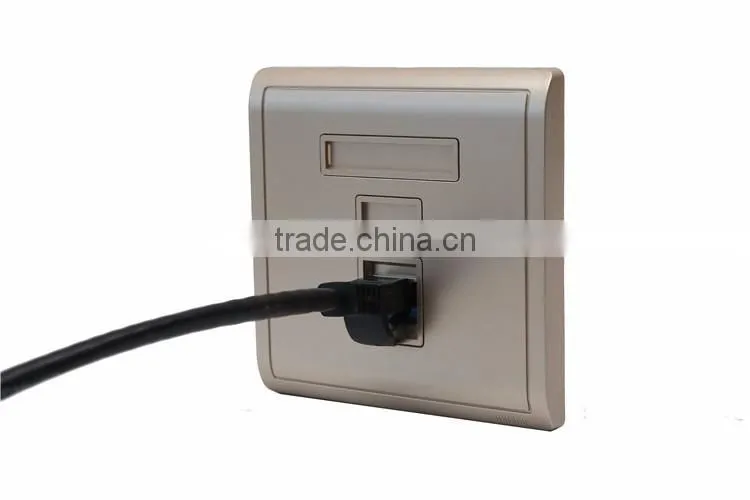 wall faceplates rj45 wall socket, one port gold color wall faceplates