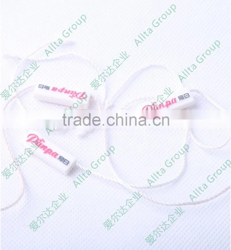 China new style custom string seal tag, hang tag string, garment plastic seal tag