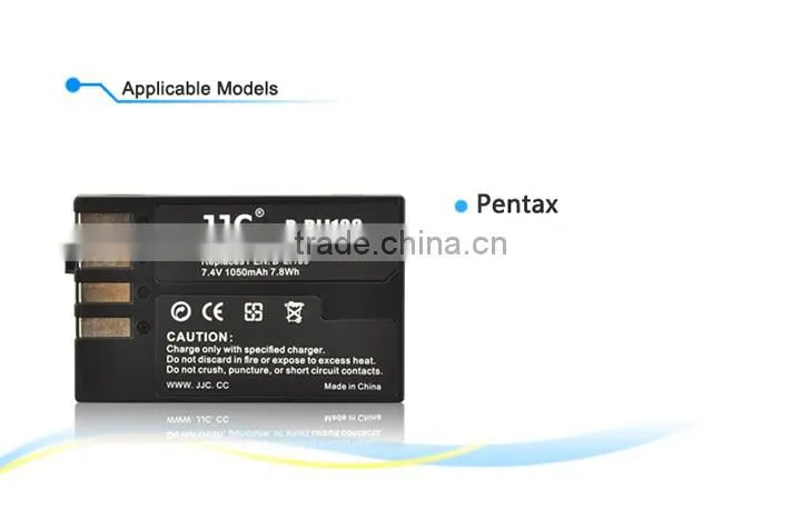 JJC 7.4V 1050mAh Li-ion Battery Pack Rechargeable Battery For Pentax B-DLI109 Battery