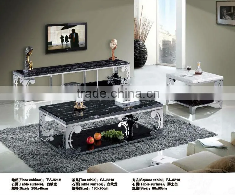 stainless steel frame modern italy tv stands (TV-821#)