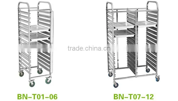 Europea Style Double Row Stainless Steel Tray Rack Trolley/Mobile Gastronorm Rack Trolley BN-T19~21