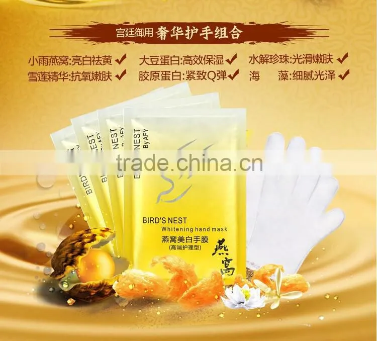 Soft repair desalt splash whitening soothe cracks hand peeling mask Rose whitening peeling moisture hand mask