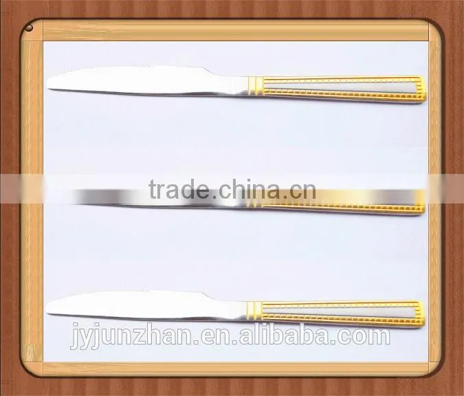 Stainless steel gold plated table knife made by Junzhan China