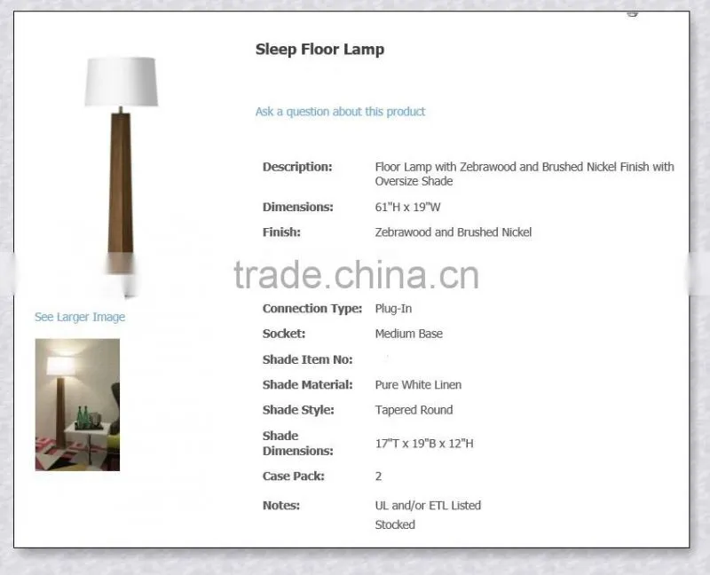 UL Approved Hotel Room Ebony and Brushed Nickel Hotel Beside Lamp With White Fabric Shade XC-H026