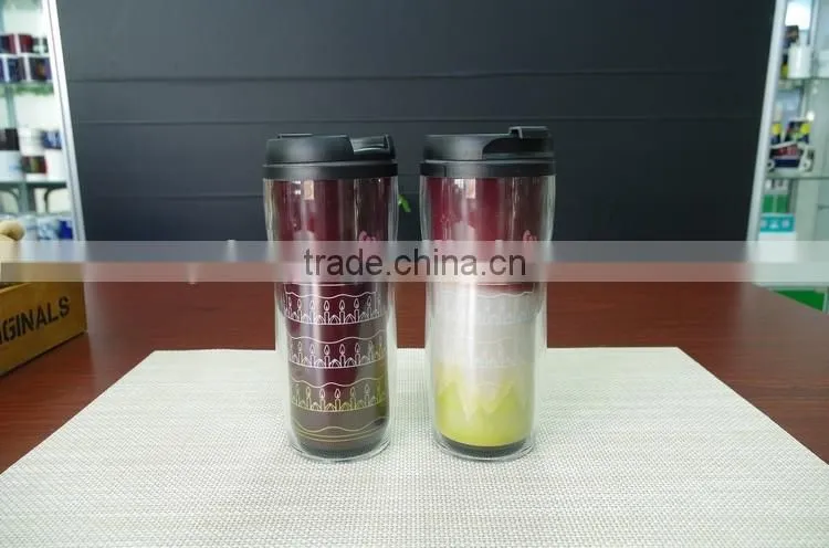 Popular promotional gift PP and PS color changing magic travel tumbler