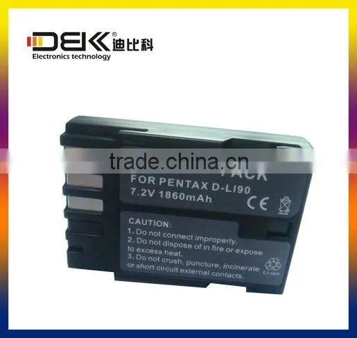 Hot selling 7.4V battery D-LI90 For DSLR Camera PENTAX K7