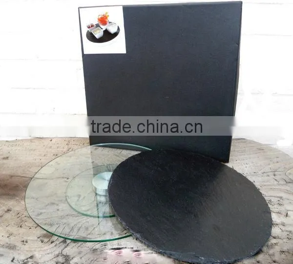 Slate Lazy Susan Mop Round Rotating Table Platter