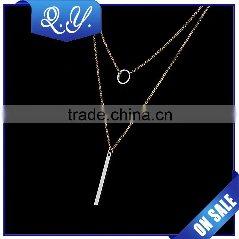 Bohemian Jewelry Necklace Double Layers Beautiful Gold Pendants Necklace