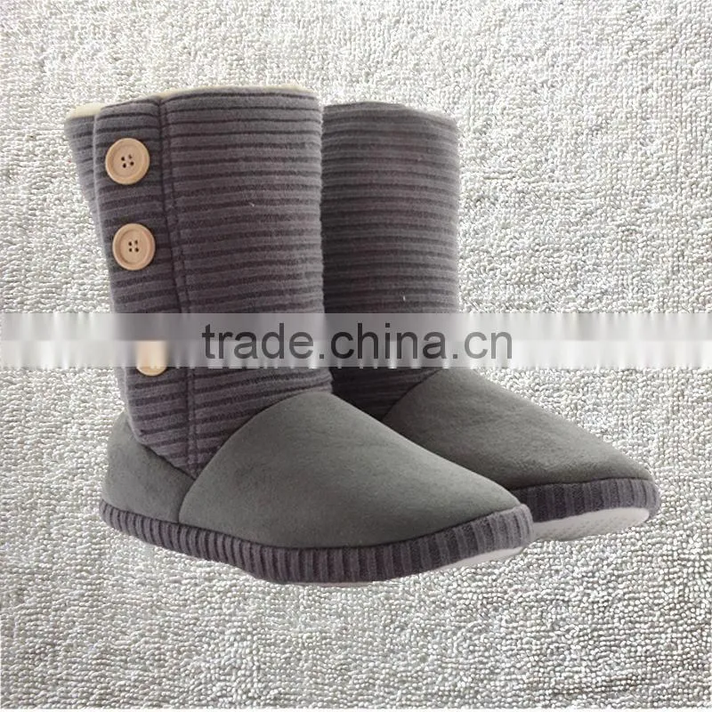 Premium quality knitted women indoor soft sole boots cable knit boots
