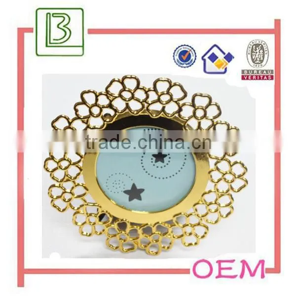 china supplier round red bronze metal photo frame