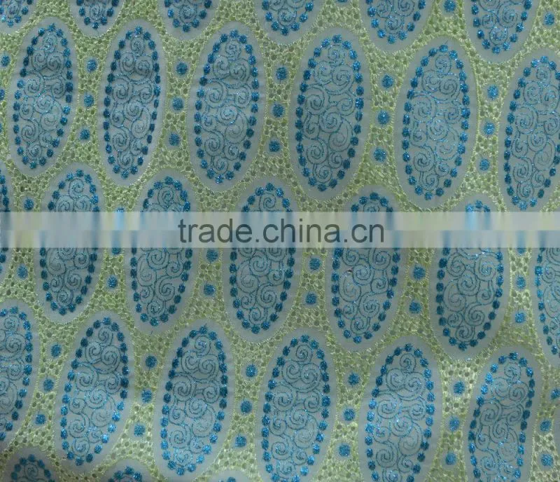 2015 Elegant african swiss voile cotton lace african big lace fabrics for evening dress lace