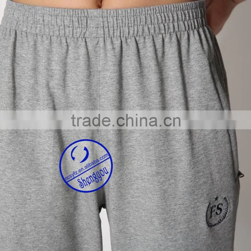 2015 custom mens sport jogger pants grey color wholesale sweatpants