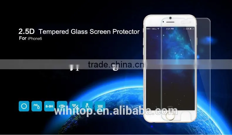 Factory Price 0.26MM 9H Round Edge for iPhone 6 Mobile Phone Tempered Glass Screen Protector