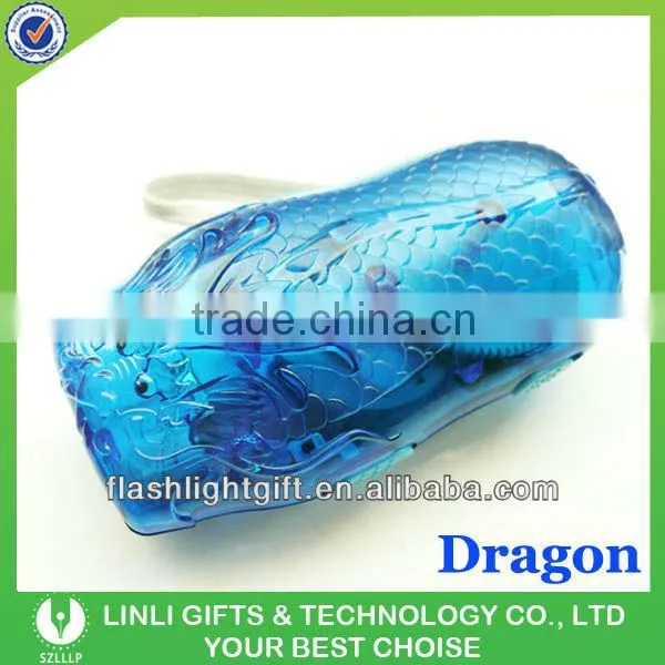2 led dragon Plastic cheap rechargeable flashlight