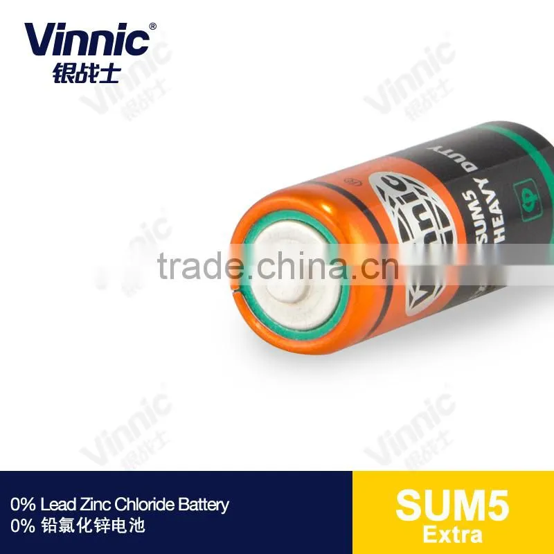 0% Lead Zinc Chloride Dry Battery R1 vinnic