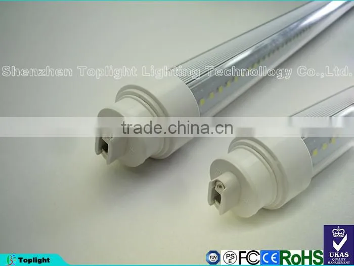 100lm/w 2400mm 8ft double sided led tube with R17d end cap