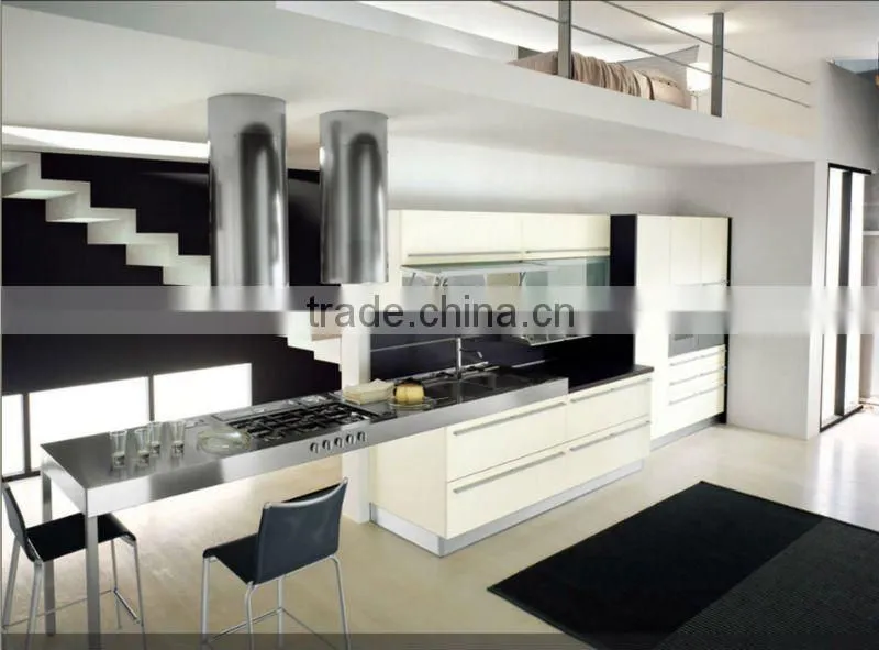 Modern mix style melamine mixed lacquer kitchen cabinet