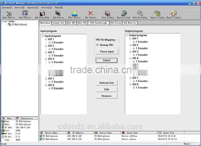 TS Multiplexer ( 8 ASI IN and 2 ASI OUT ) catv multiplexer