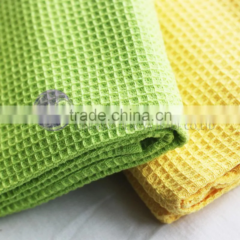 China Cheap Solid Color Yarn Dyed Cotton waffle dish cloth