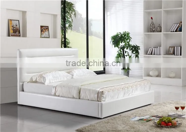 Leather Pu Faux gas lift Storage Bed