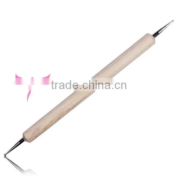 Wooden nail dotting tools and brush