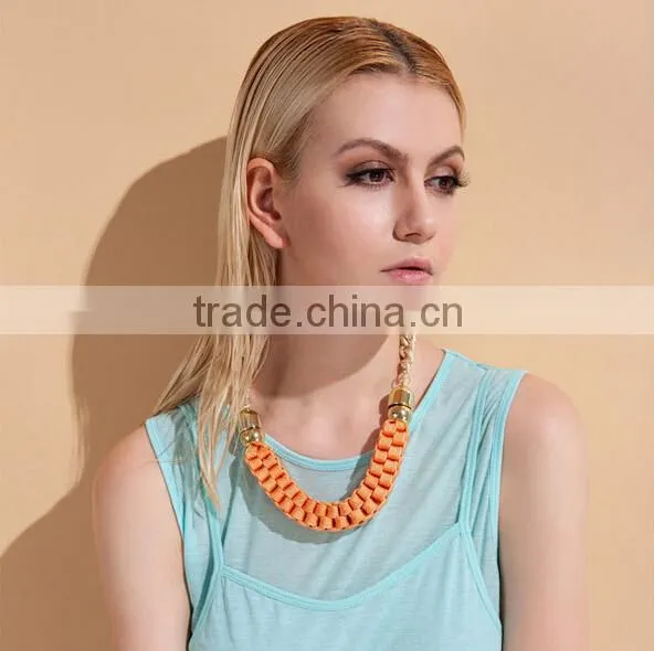 2015 factory new products handmade fabric necklace