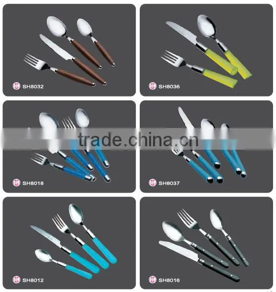 Plastic handle Stainless steel cutlery set