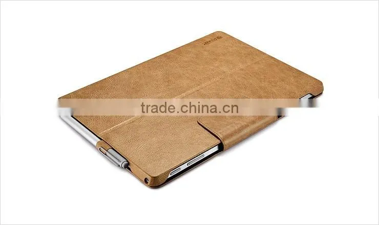 ICARER Genuine Leather Case for Microsoft Surface Pro 4 Flip Cover with Stand Function Luxury Series