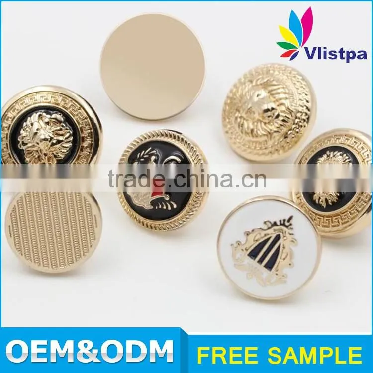 custom antique metal embossed logo jeans button
