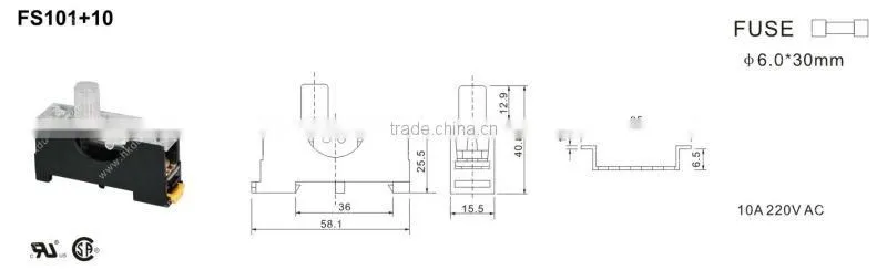 100% original HIGHLY switch FS101+10 electronic switch 10a fuse holder
