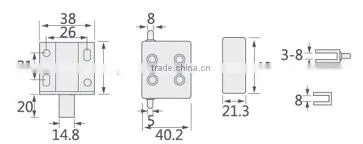 Different type of Plastic cabinet catch/ magnets for cabinet doors
