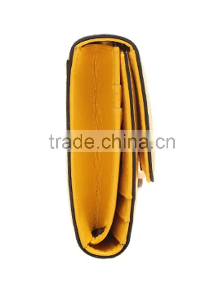 OEM design smart saffiano wallet with metal chain
