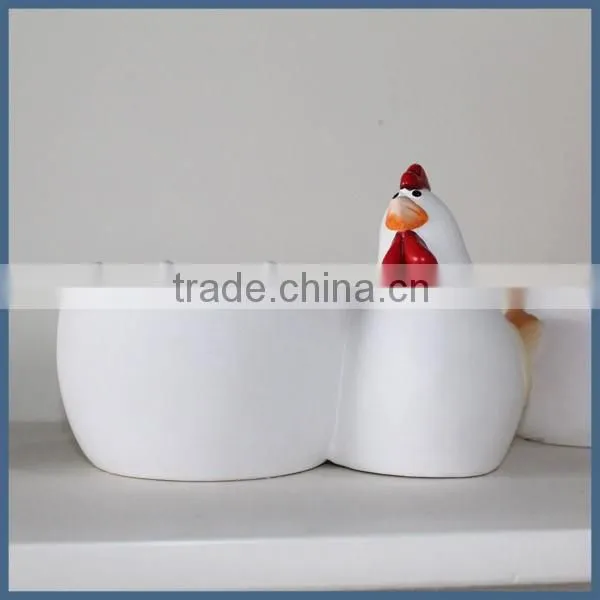 Christmas decoration ornaments white ceramic chicken