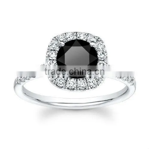 NATURAL LOOSE WHITE DIAMOND EXCELLENT QULAITY WHITE GOLD ENGAGEMENT RING