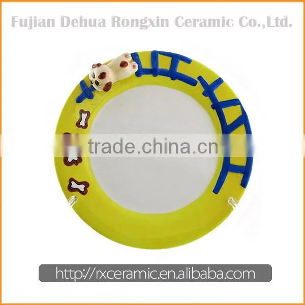 Made in china new ceramic dinner plate wooden dinnerware